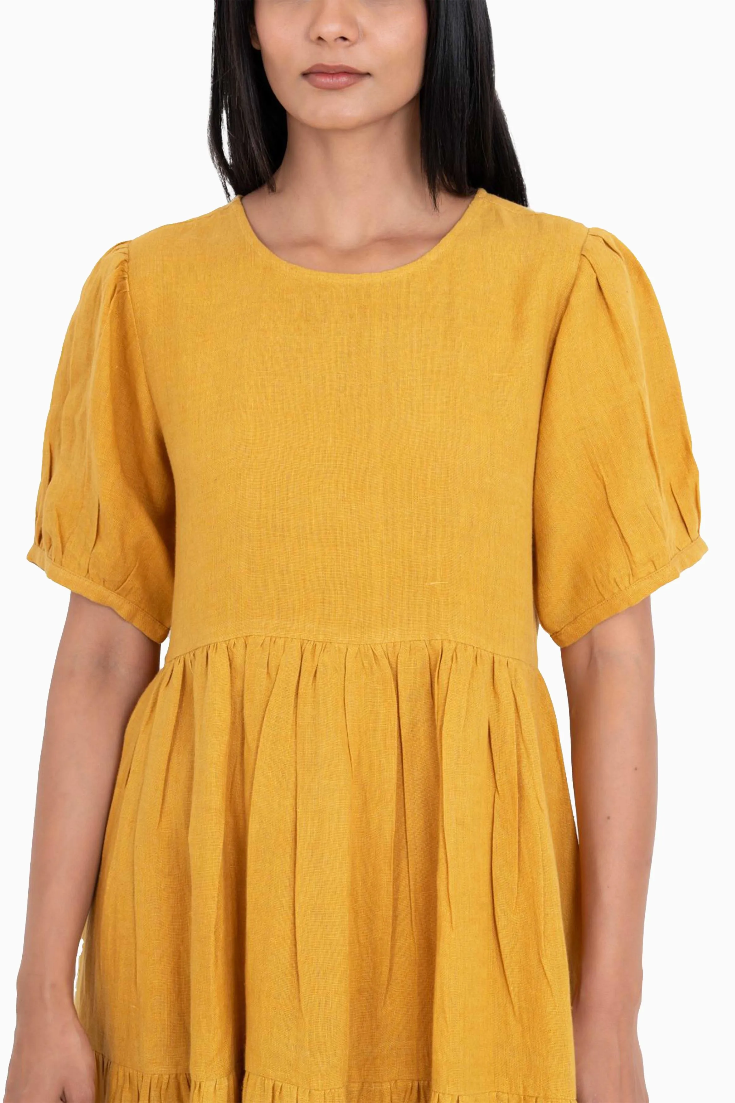 Linen Elvira Dress-Misty Lilac