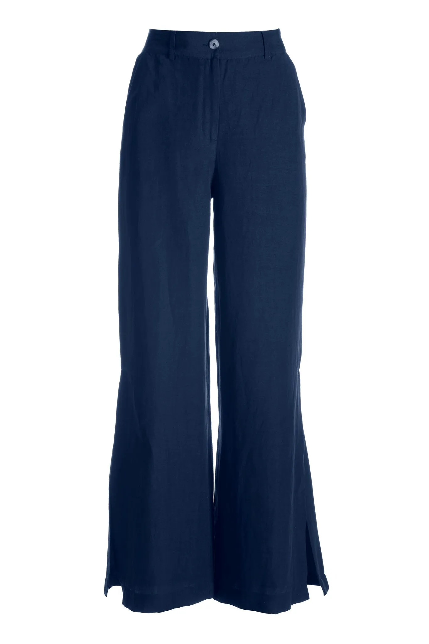 Linen Side Slit Pant Navy