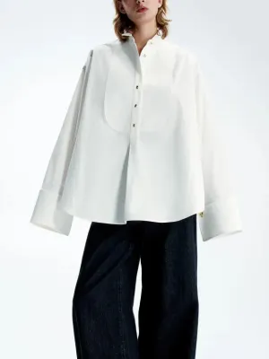 Livia – Chic Tuxedo Shirt & Fringed Trim Pants Set for Women