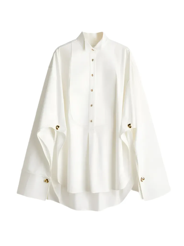 Livia – Chic Tuxedo Shirt & Fringed Trim Pants Set for Women