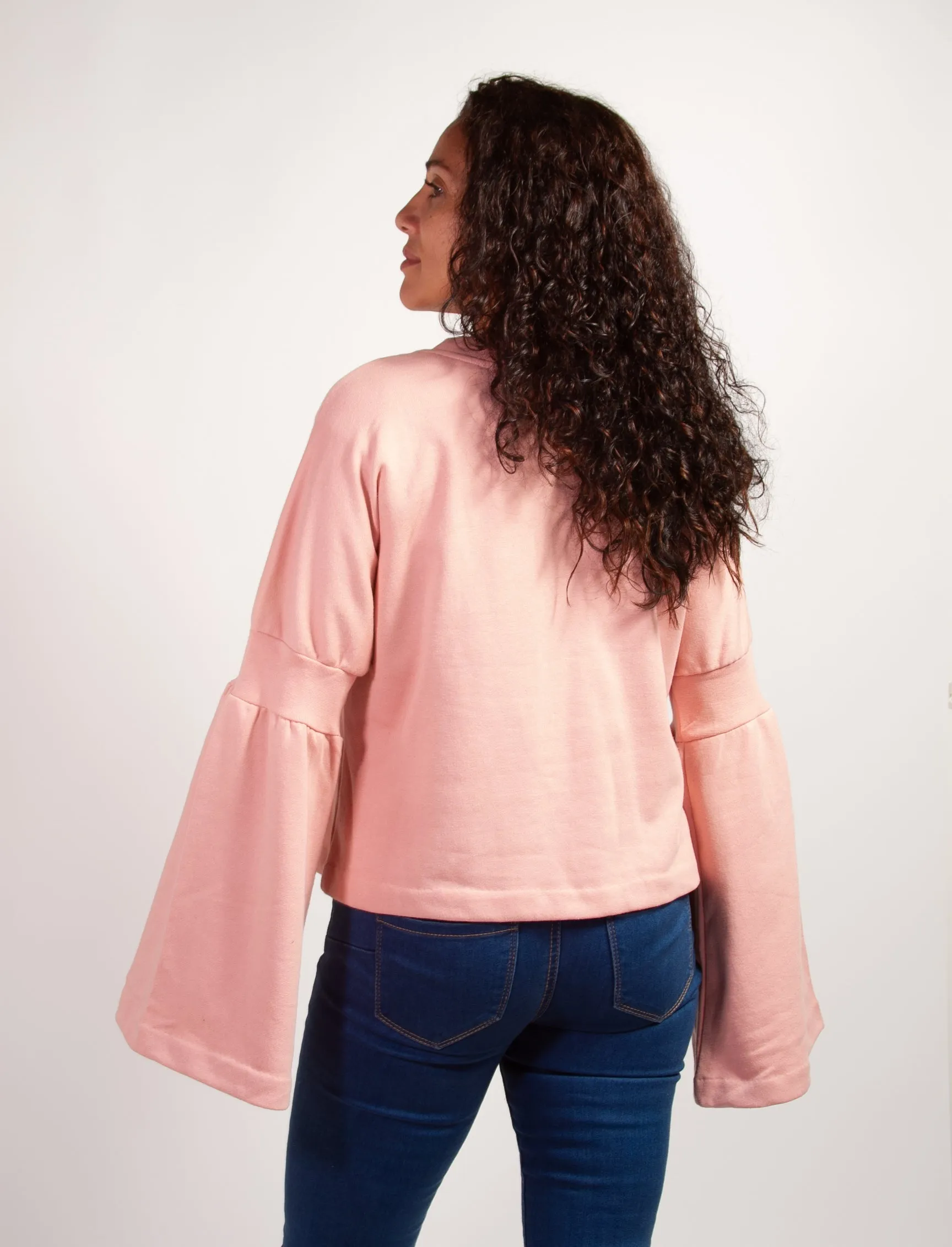 Long Poplin Sleeve Sweatshirt