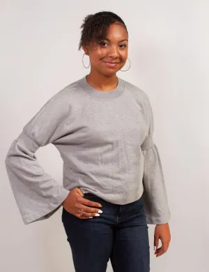 Long Poplin Sleeve Sweatshirt