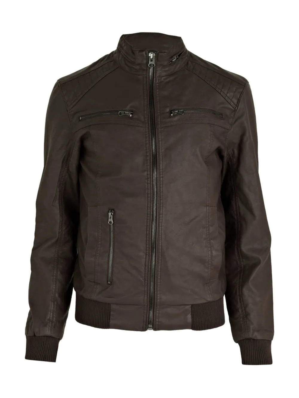 Long Sleeve Chic Leather Jacket