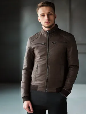 Long Sleeve Chic Leather Jacket