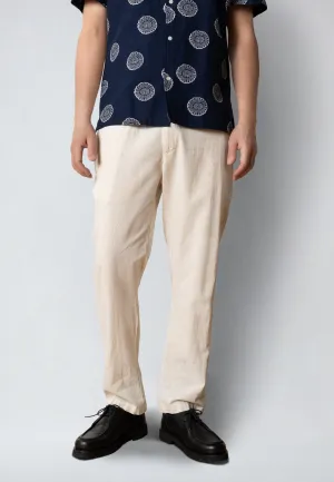 Luca cotton/linen pants - Light beige