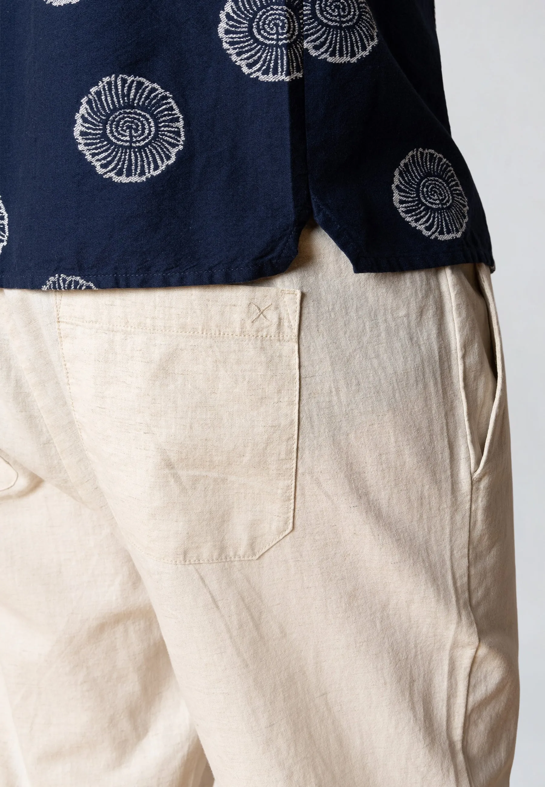 Luca cotton/linen pants - Light beige