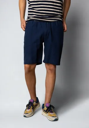 Luca cotton/linen shorts - Navy