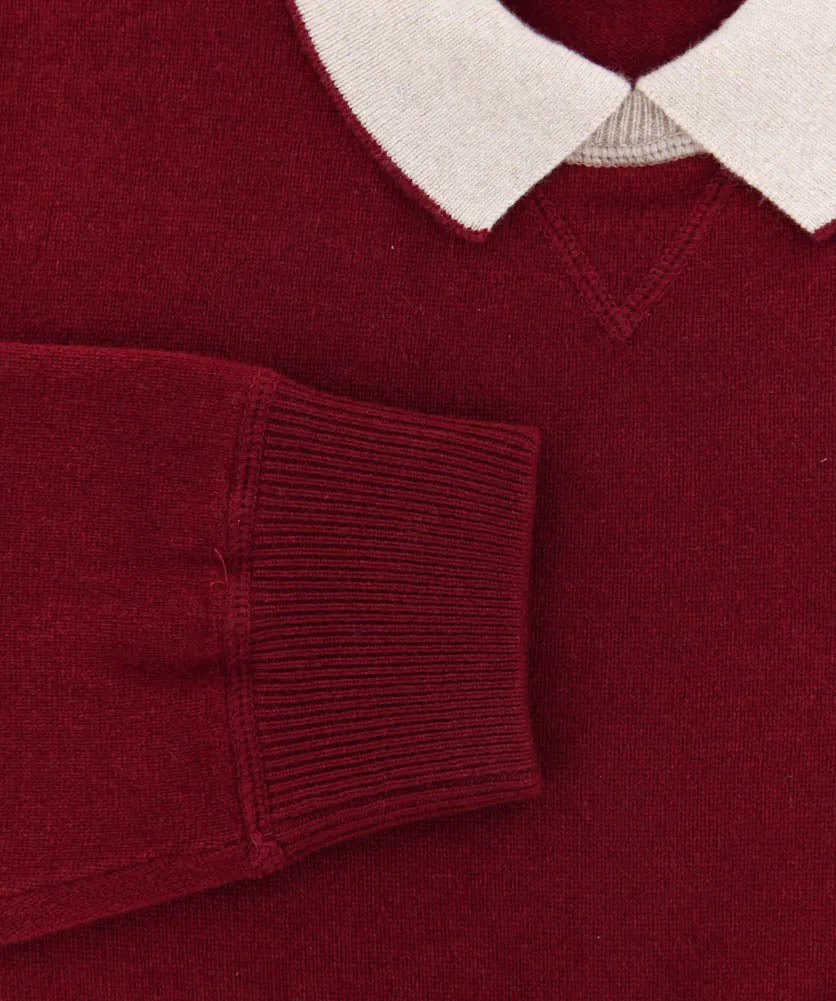 Luigi Borrelli Burgundy Red Sweater - Size: Large US / 52 EU