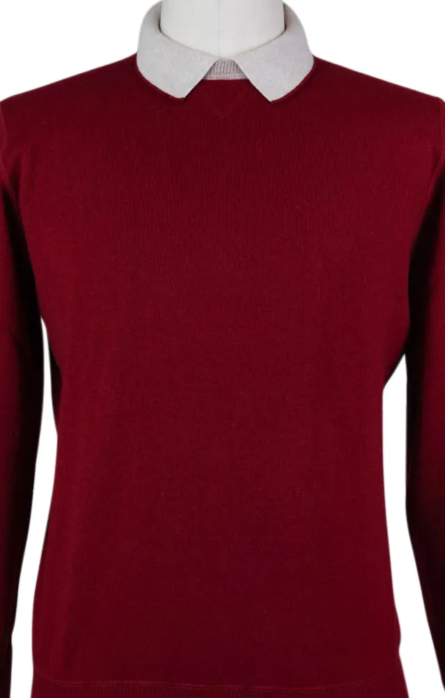 Luigi Borrelli Burgundy Red Sweater - Size: Large US / 52 EU