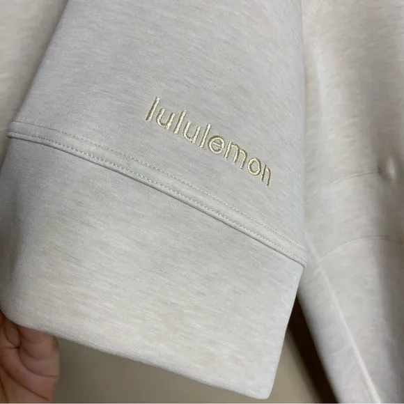 Lululemon Soft Ambitions Crop Crew in Heathered Beech Wood