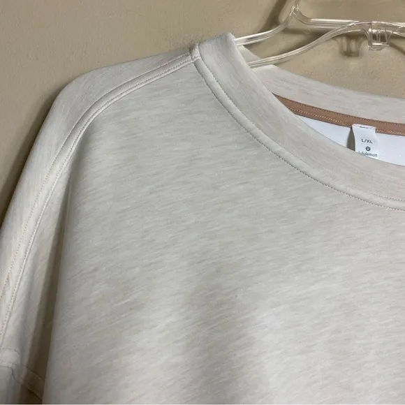 Lululemon Soft Ambitions Crop Crew in Heathered Beech Wood