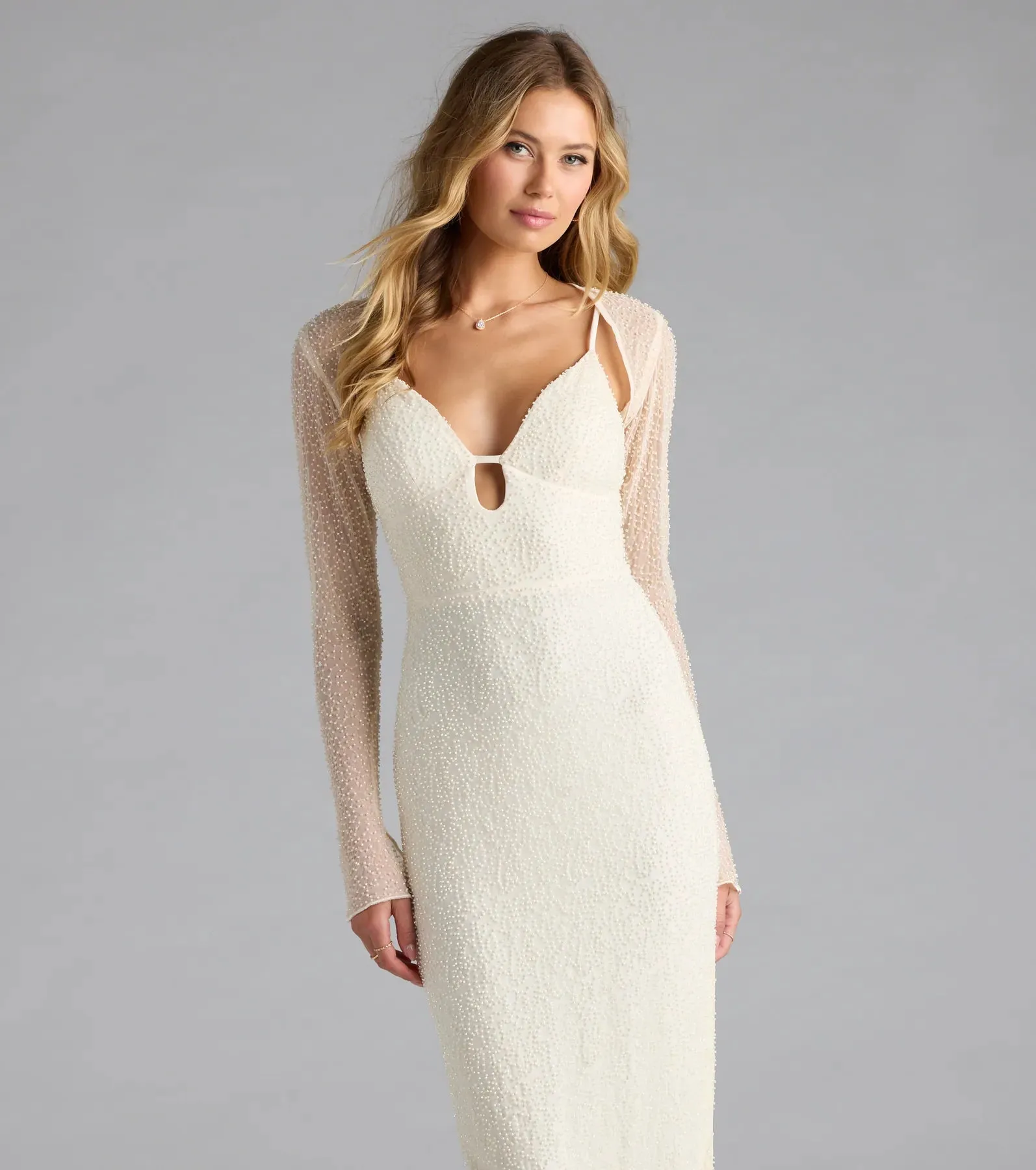 Luxe Layer Beaded Sheer Mesh Bolero