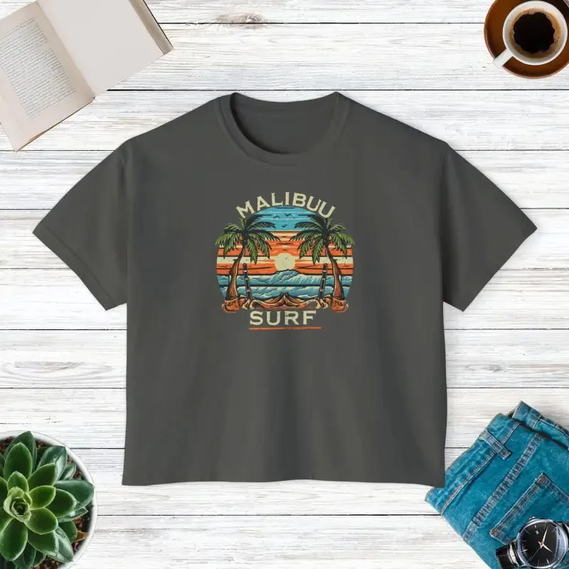 Malibu Surf Muscle Tee with Flowy Rolled Cuffs