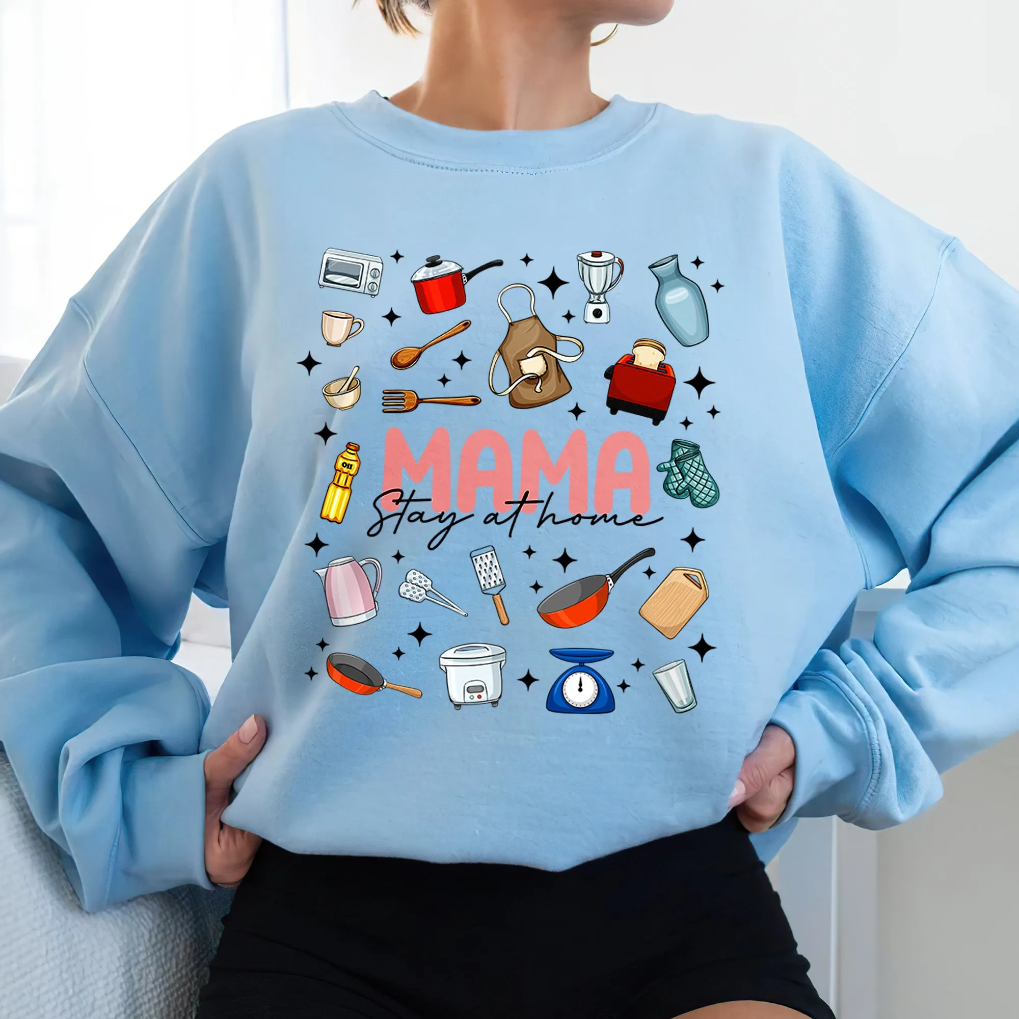 Mama Stay At Home Sweatshirt, Mothers Day Crewneck, Motherhood T-Shirt, Mothers Day Gift, Grandchildren Gift, Mom Cute T-Shirt, Nana Cute Gift