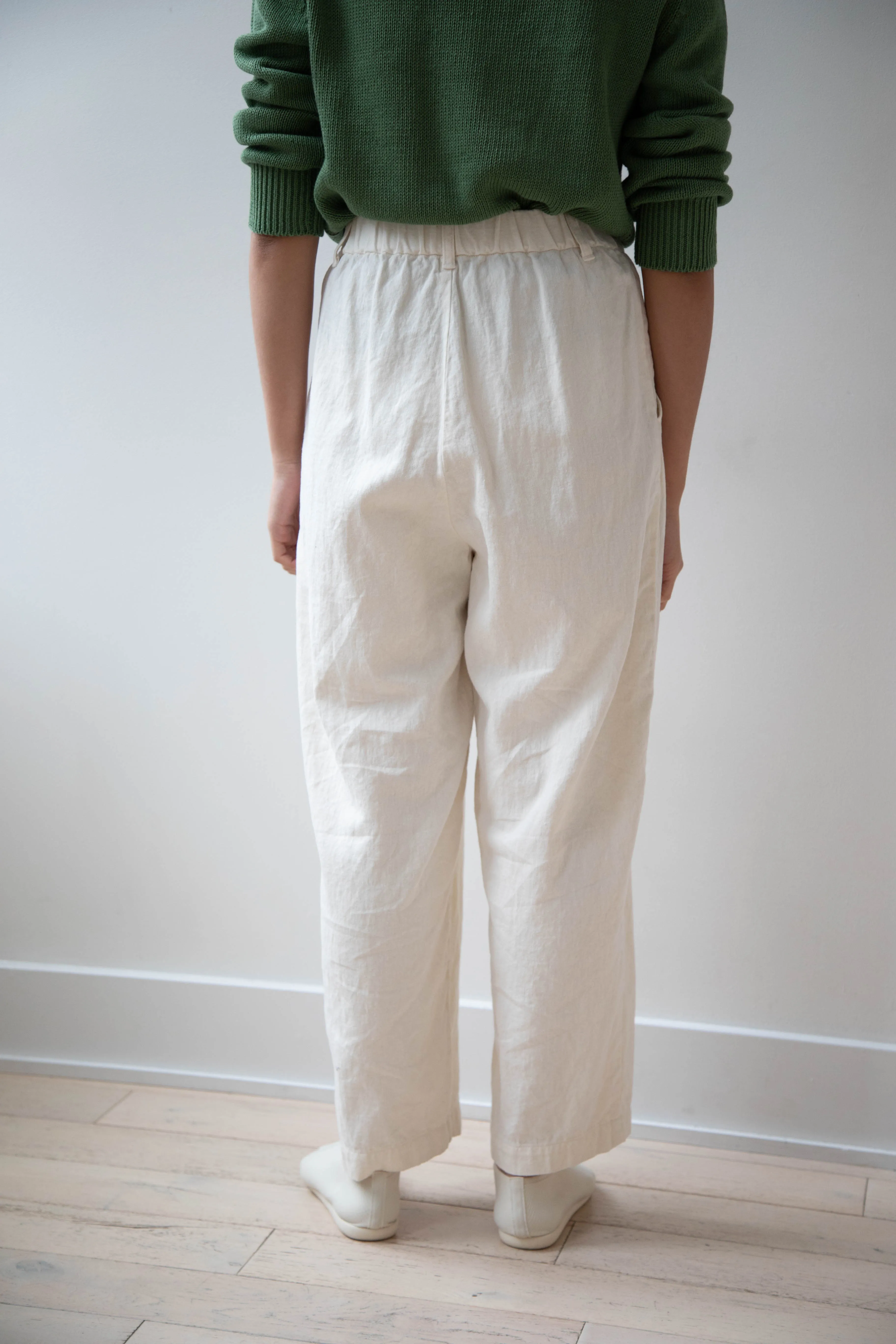 Margaret Howell | Chunky Crew Neck Jumper in Watercress