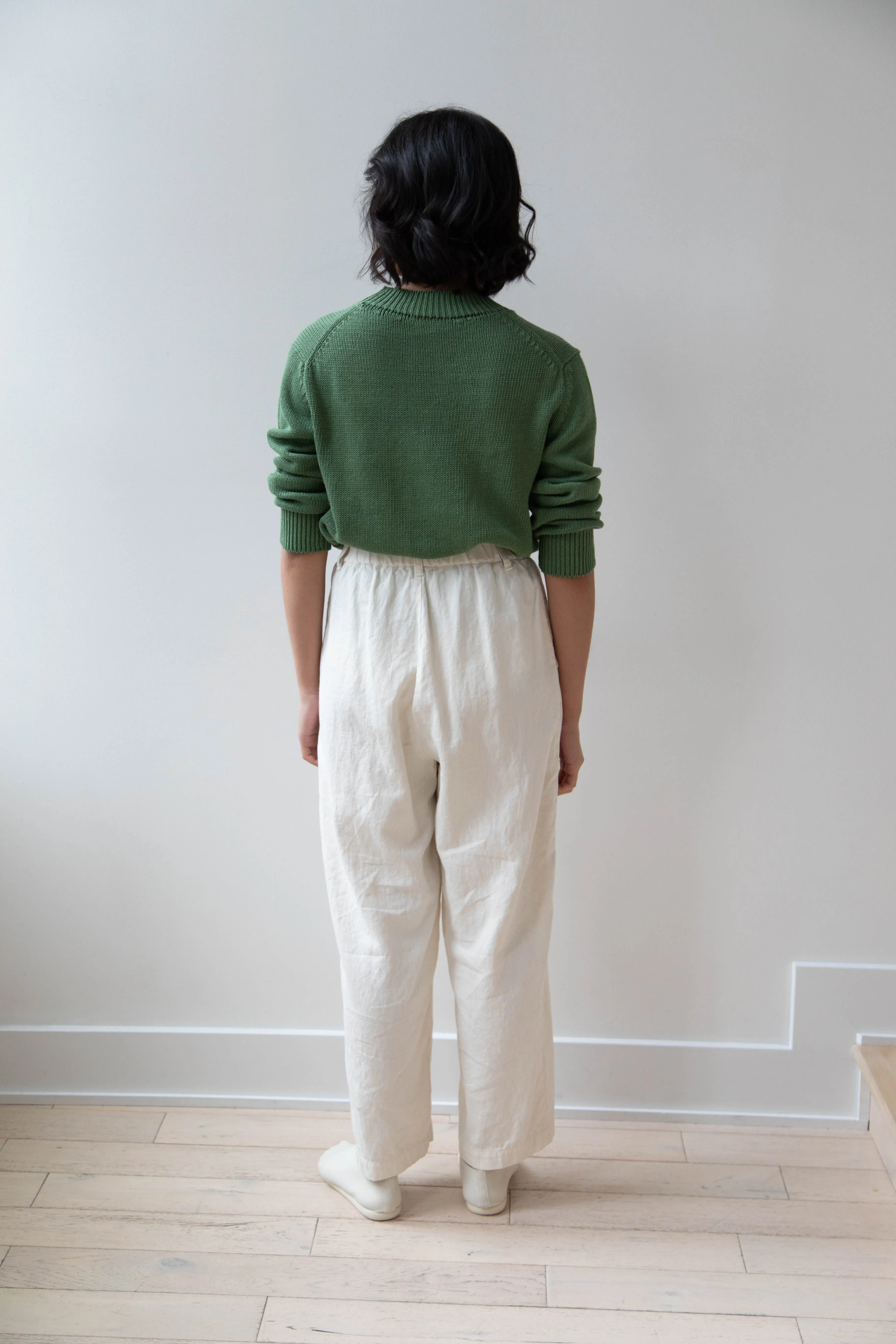 Margaret Howell | Chunky Crew Neck Jumper in Watercress