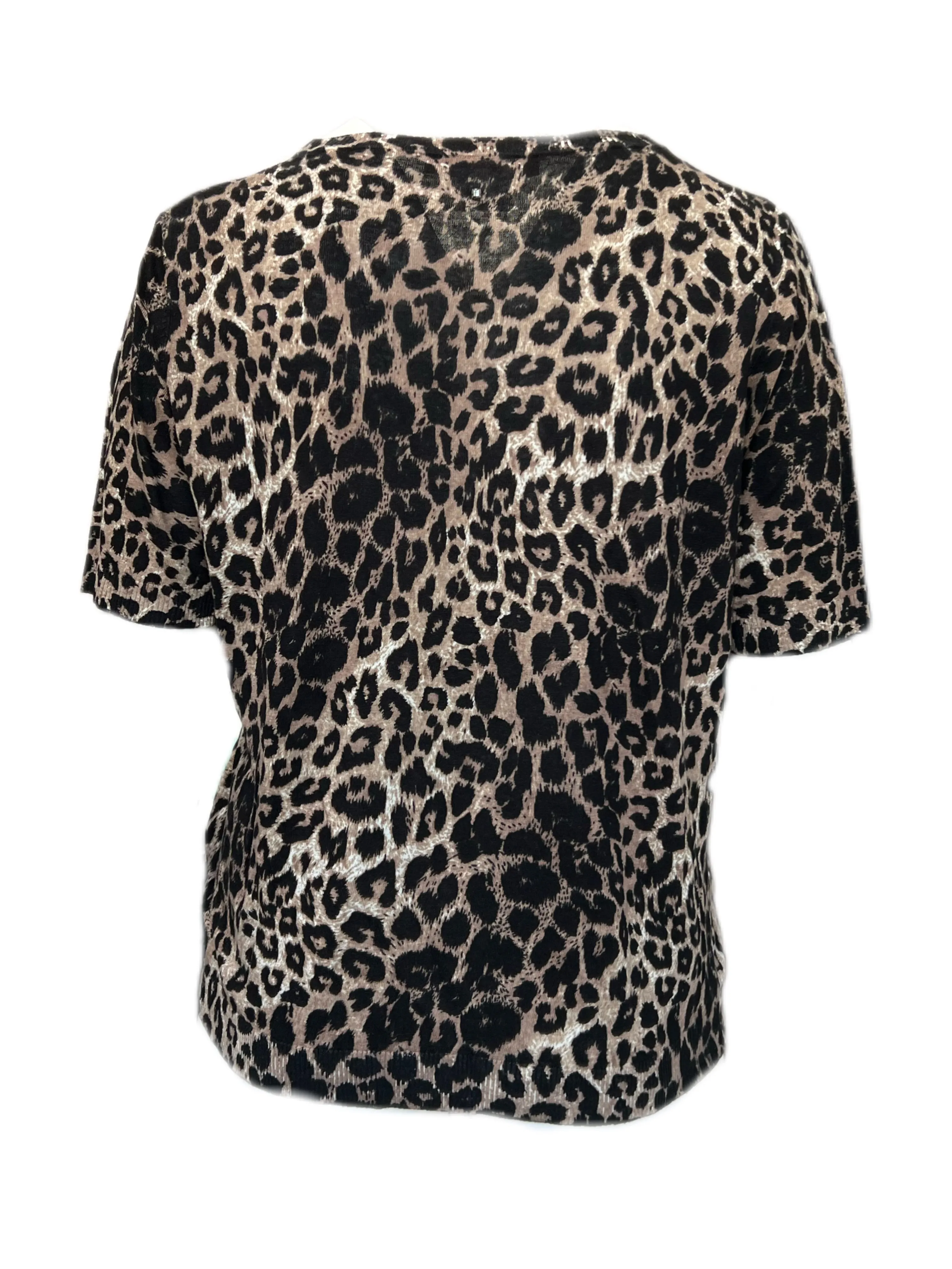 Marina Rinaldi Women's Brown Adesso Animal Printed Sweater NWT