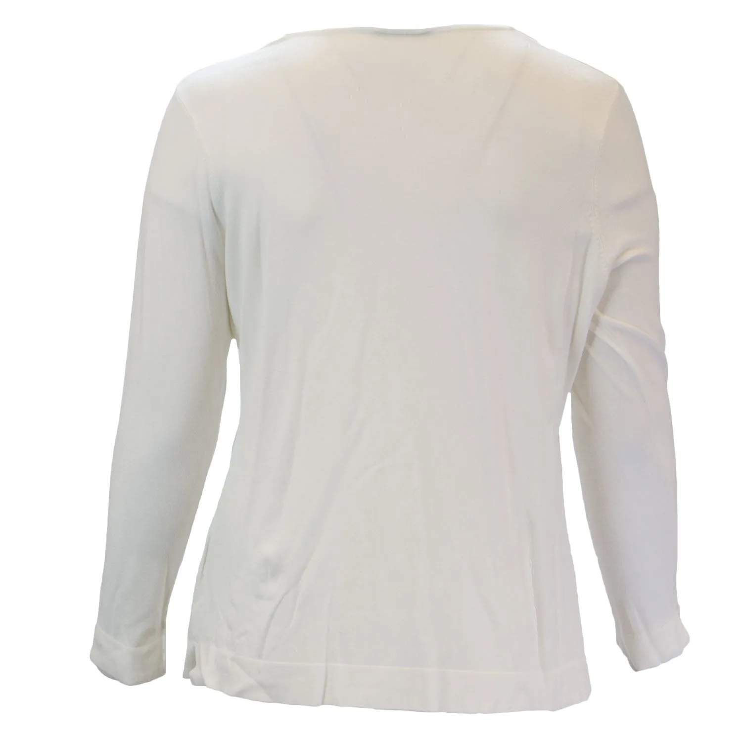 MARINA RINALDI Women's White Avorio Embellished Sweater $430 NWT