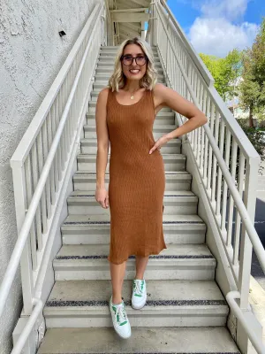 Marsala Knit Midi Dress