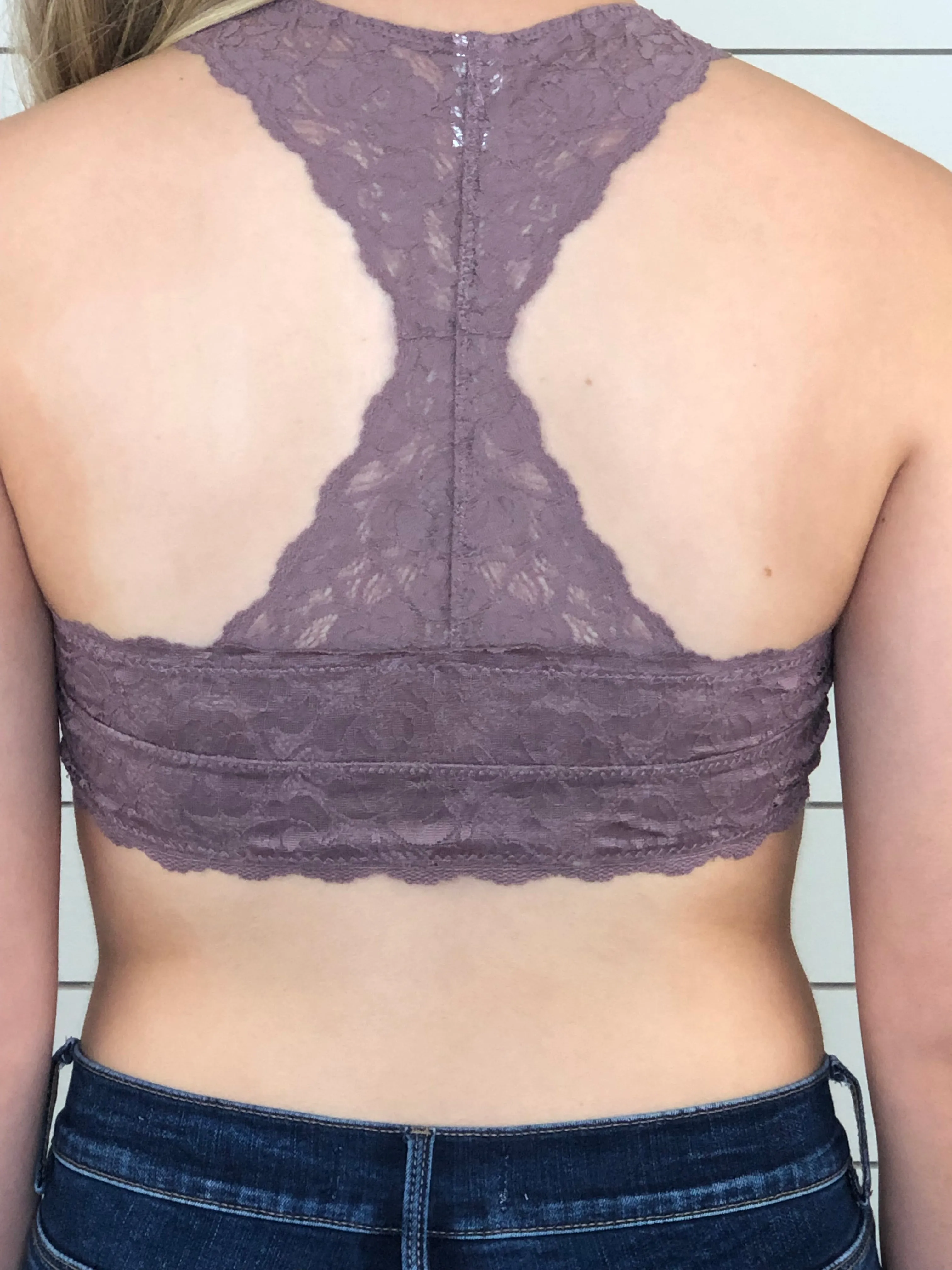 Mauve Lace Racerback Bralette