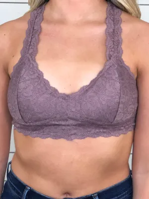 Mauve Lace Racerback Bralette