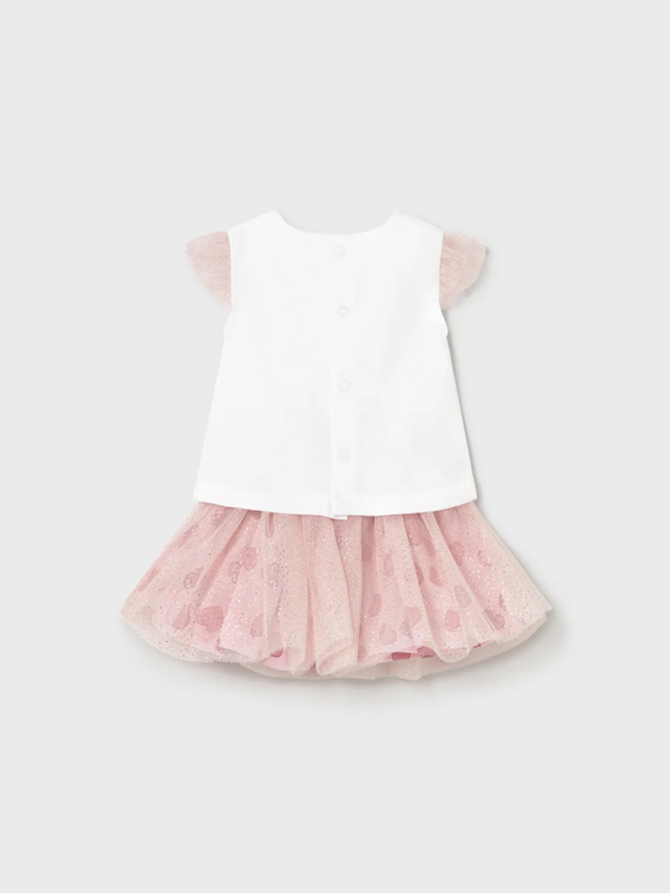 Mayoral Baby Girl Pink Heart Skirt & Top Set