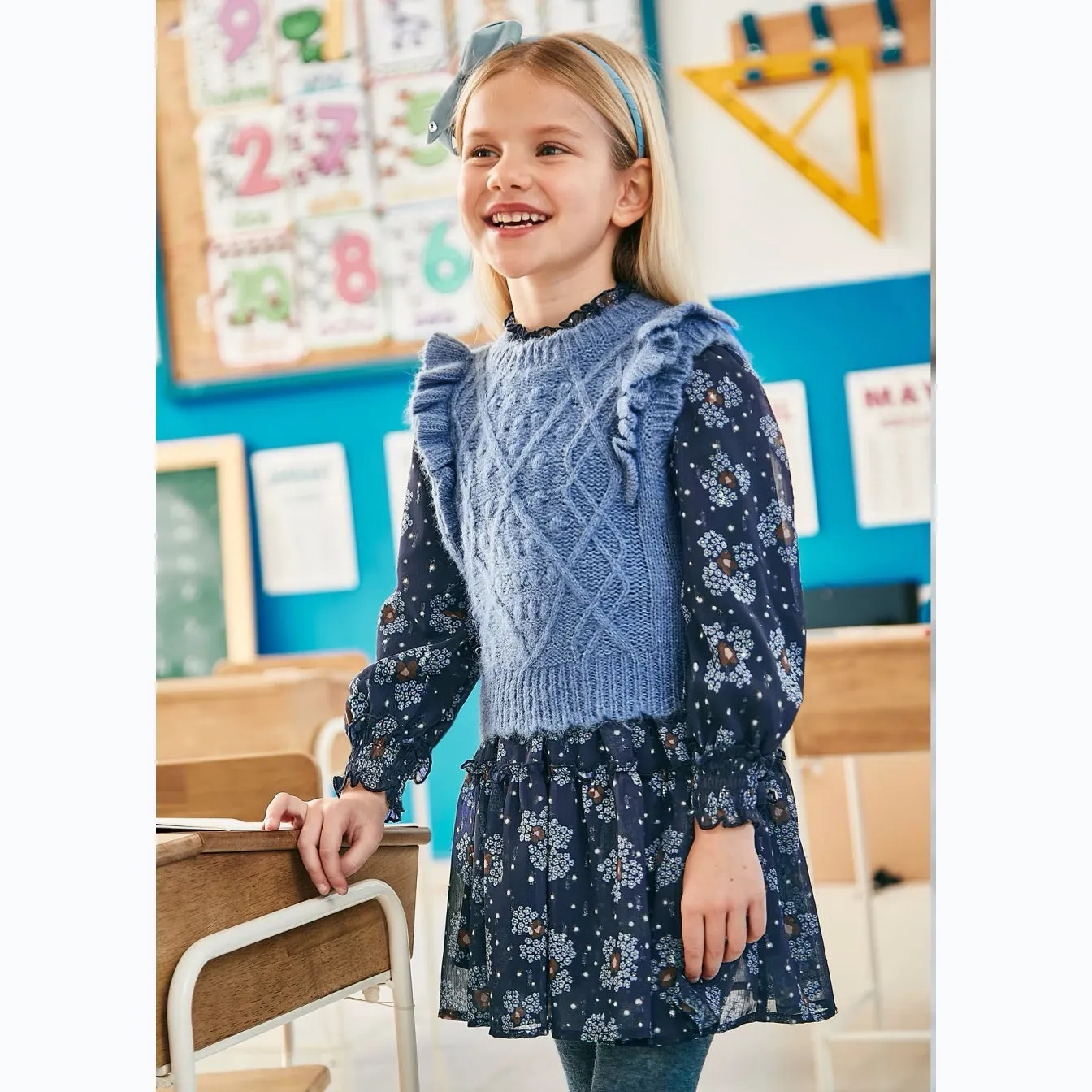 Mayoral Girls Dress 4920 Blue