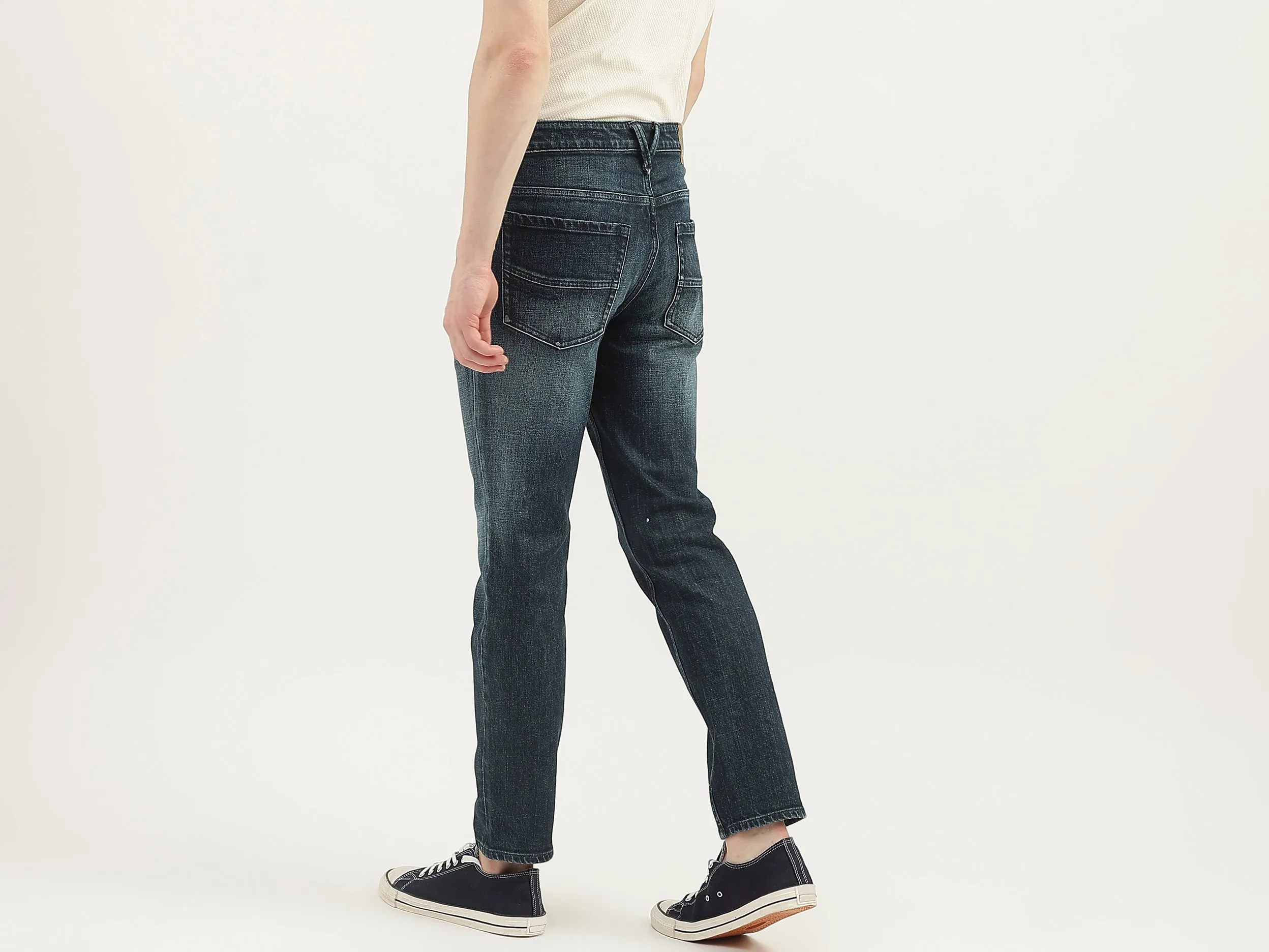 Men Solid Low Crotch Jeans
