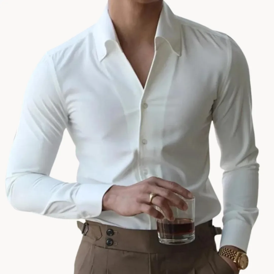 Men’s Dress Shirt – Slim Fit – Long Sleeve – Button-Up – Smart & Refined Look