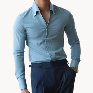 Men’s Dress Shirt – Slim Fit – Long Sleeve – Button-Up – Smart & Refined Look