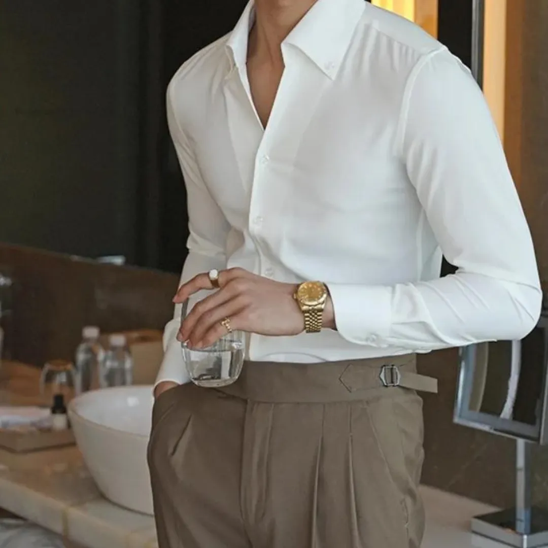 Men’s Dress Shirt – Slim Fit – Long Sleeve – Button-Up – Smart & Refined Look