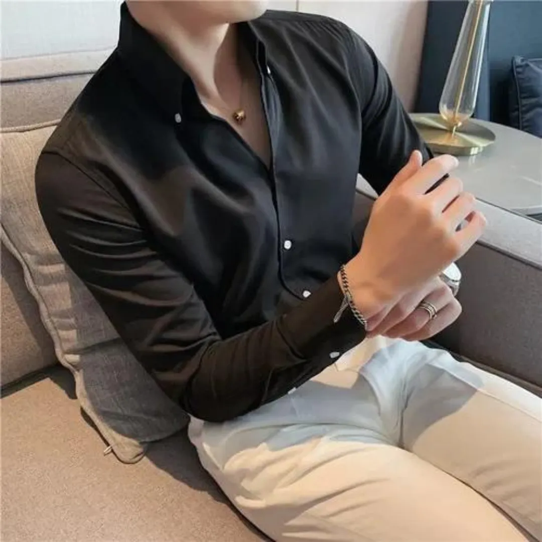 Men’s Dress Shirt – Slim Fit – Long Sleeve – Button-Up – Smart & Refined Look