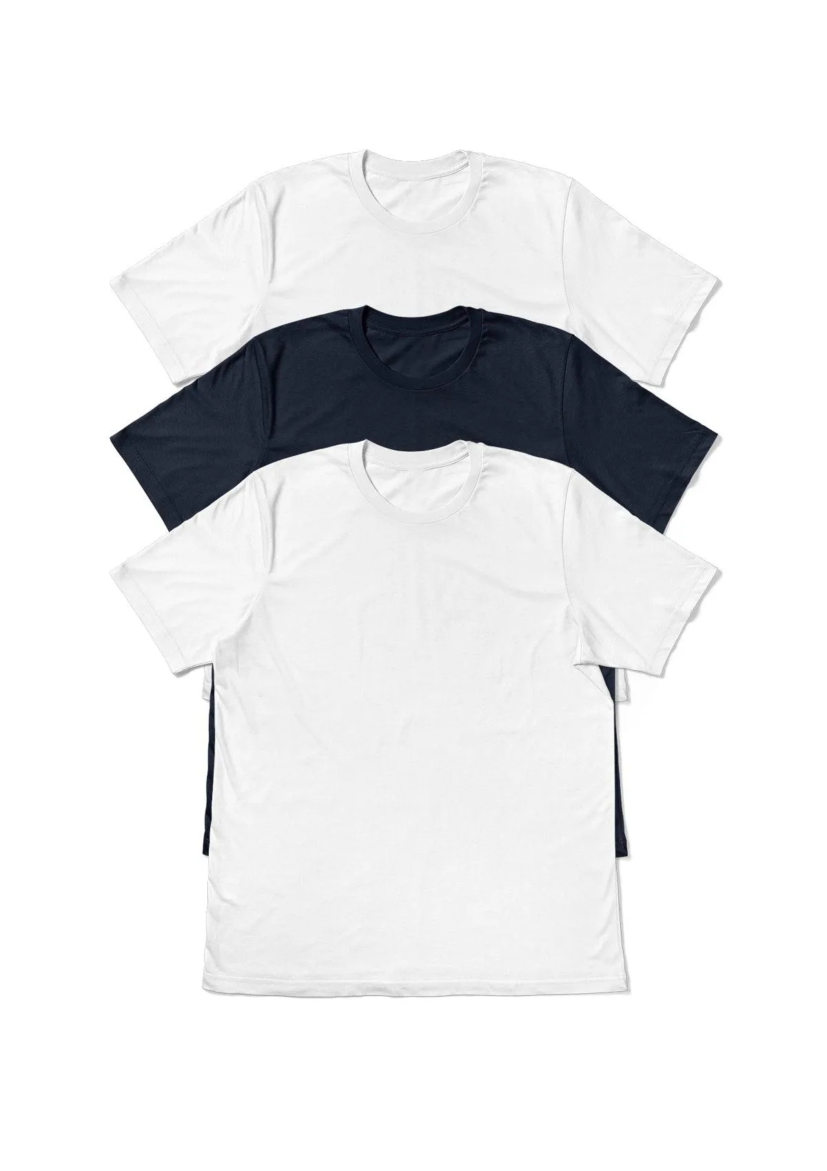 Mens T-Shirts Nautical Bundle 3 Pack Navy & White