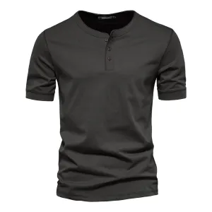 Men's Vintage Short Sleeve Henley T-Shirt