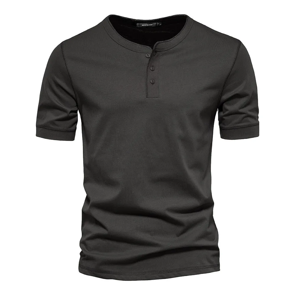 Men's Vintage Short Sleeve Henley T-Shirt