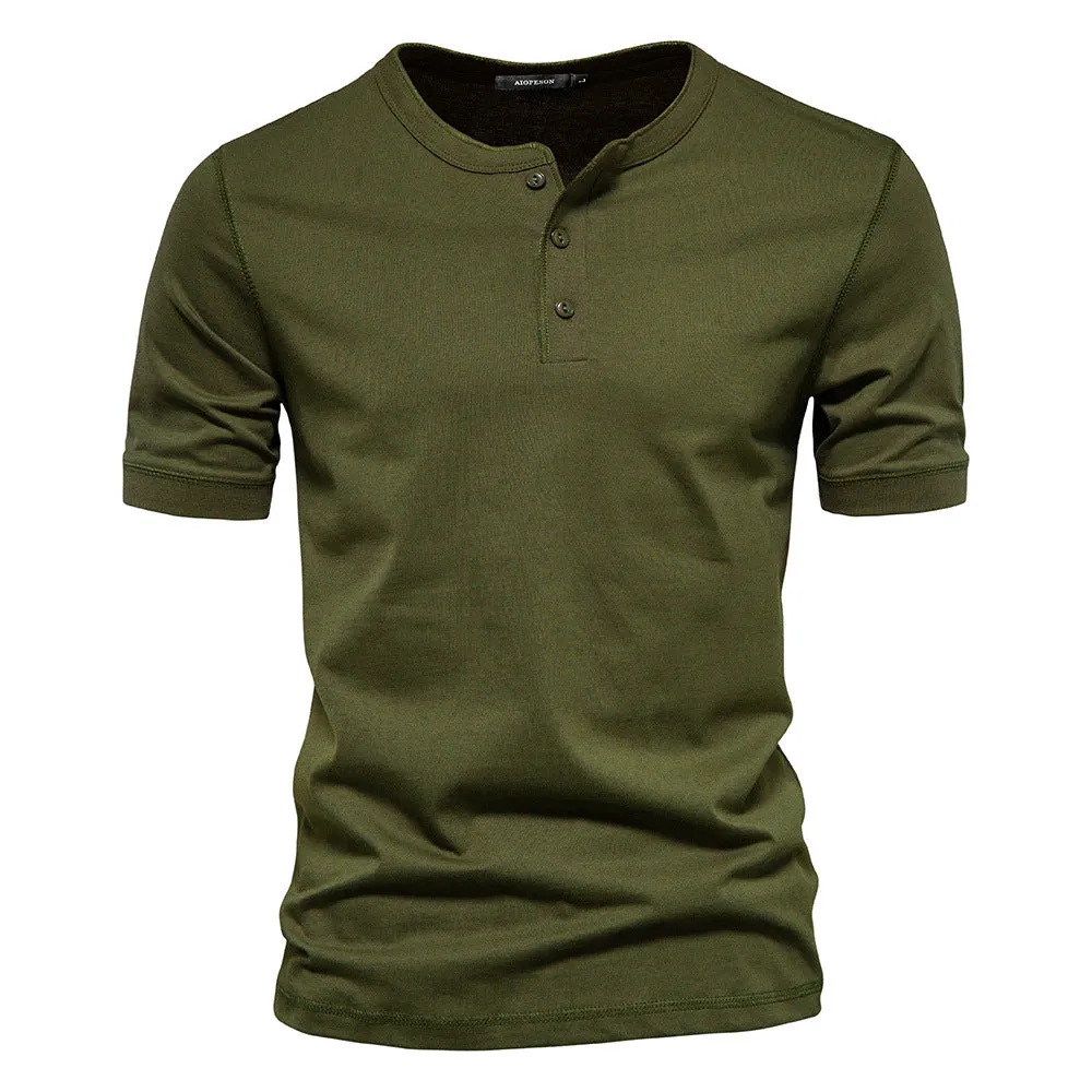 Men's Vintage Short Sleeve Henley T-Shirt