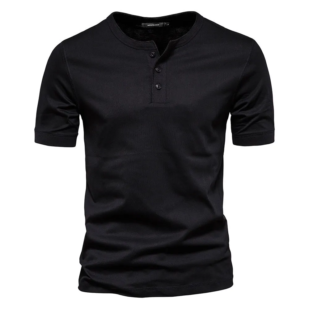 Men's Vintage Short Sleeve Henley T-Shirt