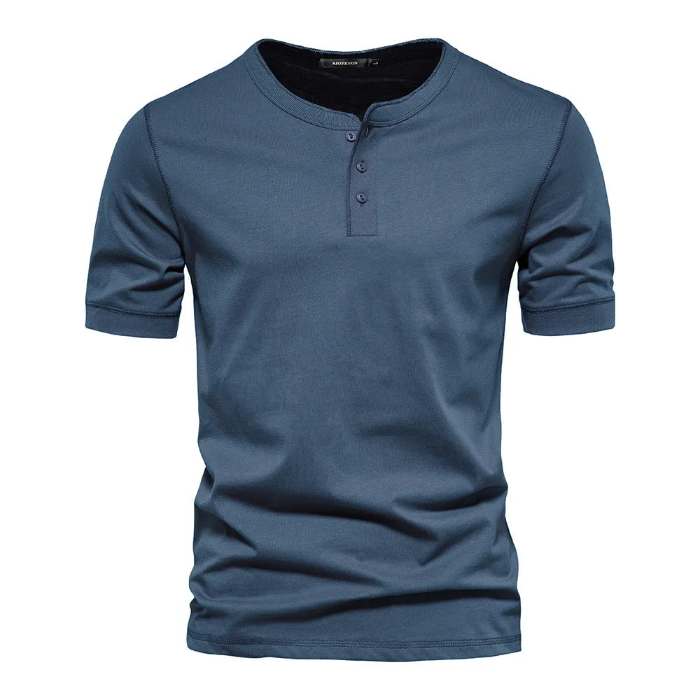 Men's Vintage Short Sleeve Henley T-Shirt