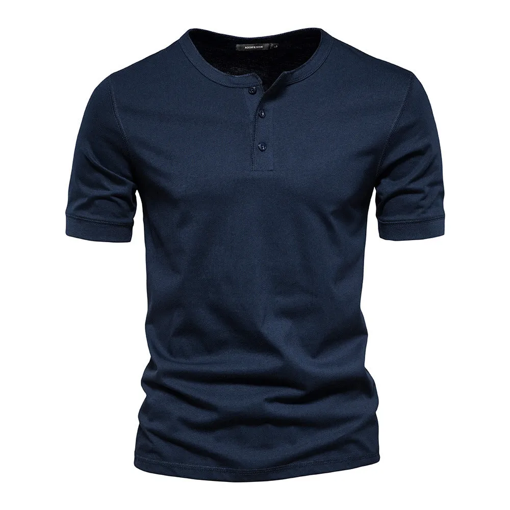 Men's Vintage Short Sleeve Henley T-Shirt