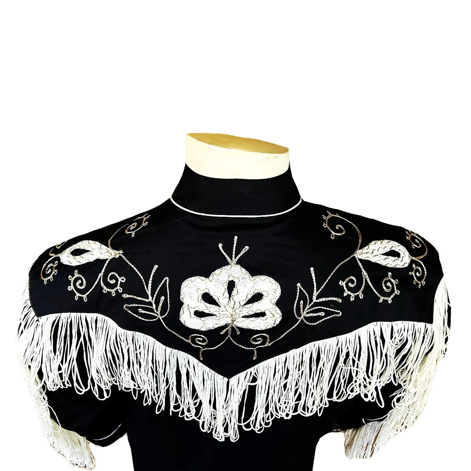 Men's Vintage Western Shirt Collection: Rockmount Fancy Fringe Black