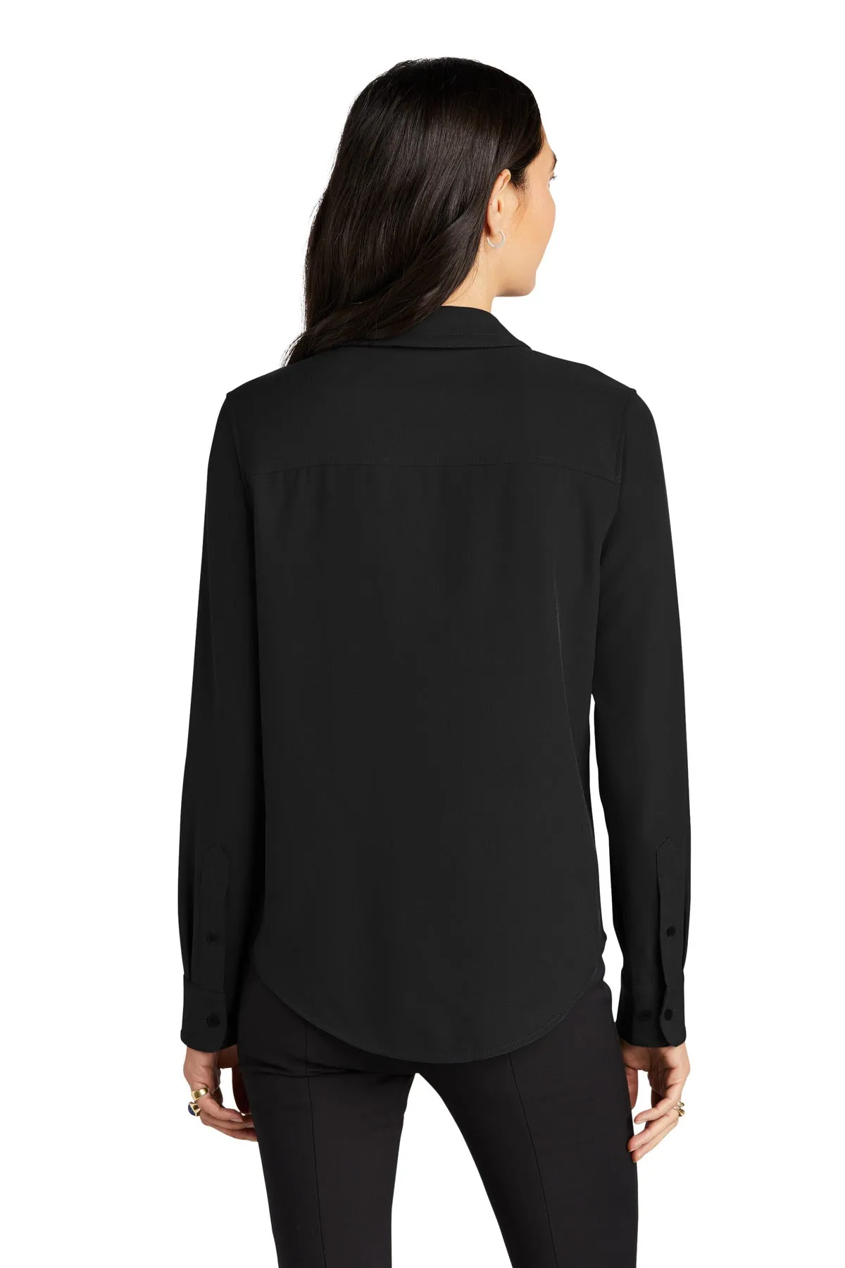 Mercer Mettle Women's Stretch Crepe Long Sleeve Camp MM2013 Deep Black