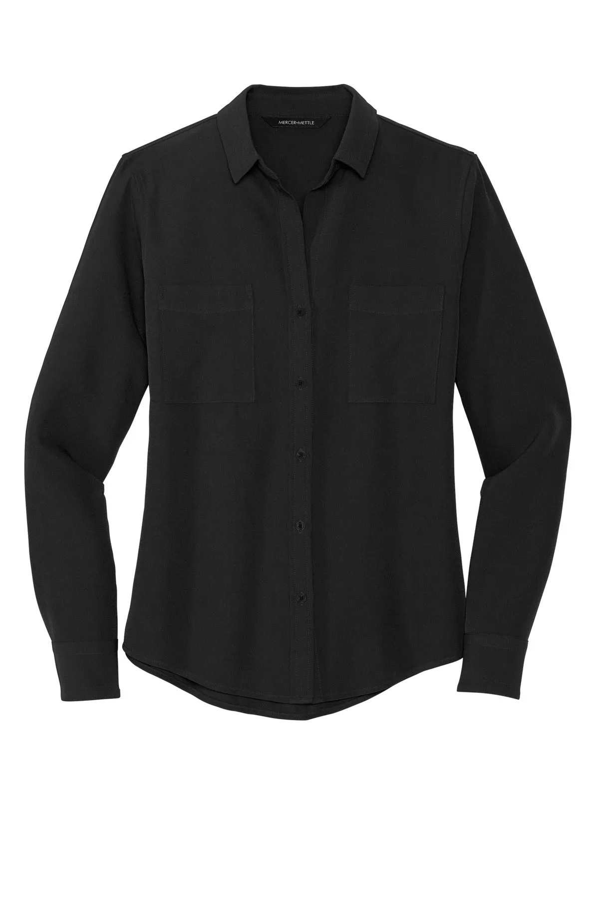 Mercer Mettle Women's Stretch Crepe Long Sleeve Camp MM2013 Deep Black