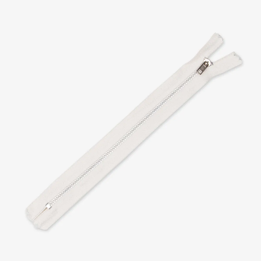 Metal Trouser Zips Off-White - 20cm