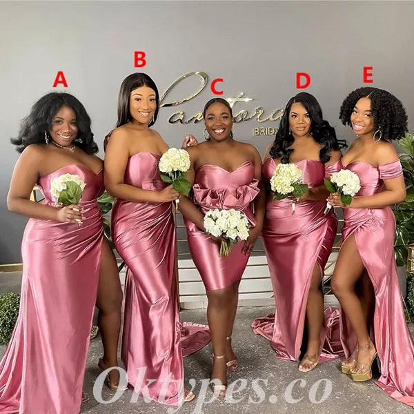 Mismatched Sexy Soft Satin Sleeveless Floor Length Bridesmaid Dressses, BDS0231