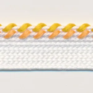 Mix Stitch Piping #05 White & Orange & Yellow