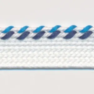 Mix Stitch Piping #11 White & Old Navy & Peacock