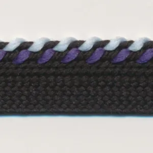 Mix Stitch Piping #15 Black & Pansy Purple & Sherbet Blue