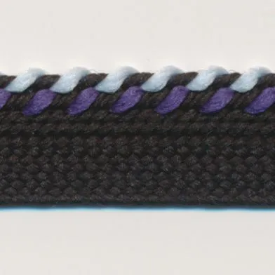 Mix Stitch Piping #15 Black & Pansy Purple & Sherbet Blue