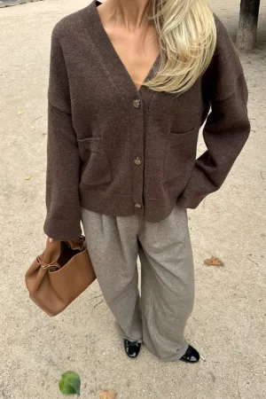 MollyIC Cardigan - Mørkebrun
