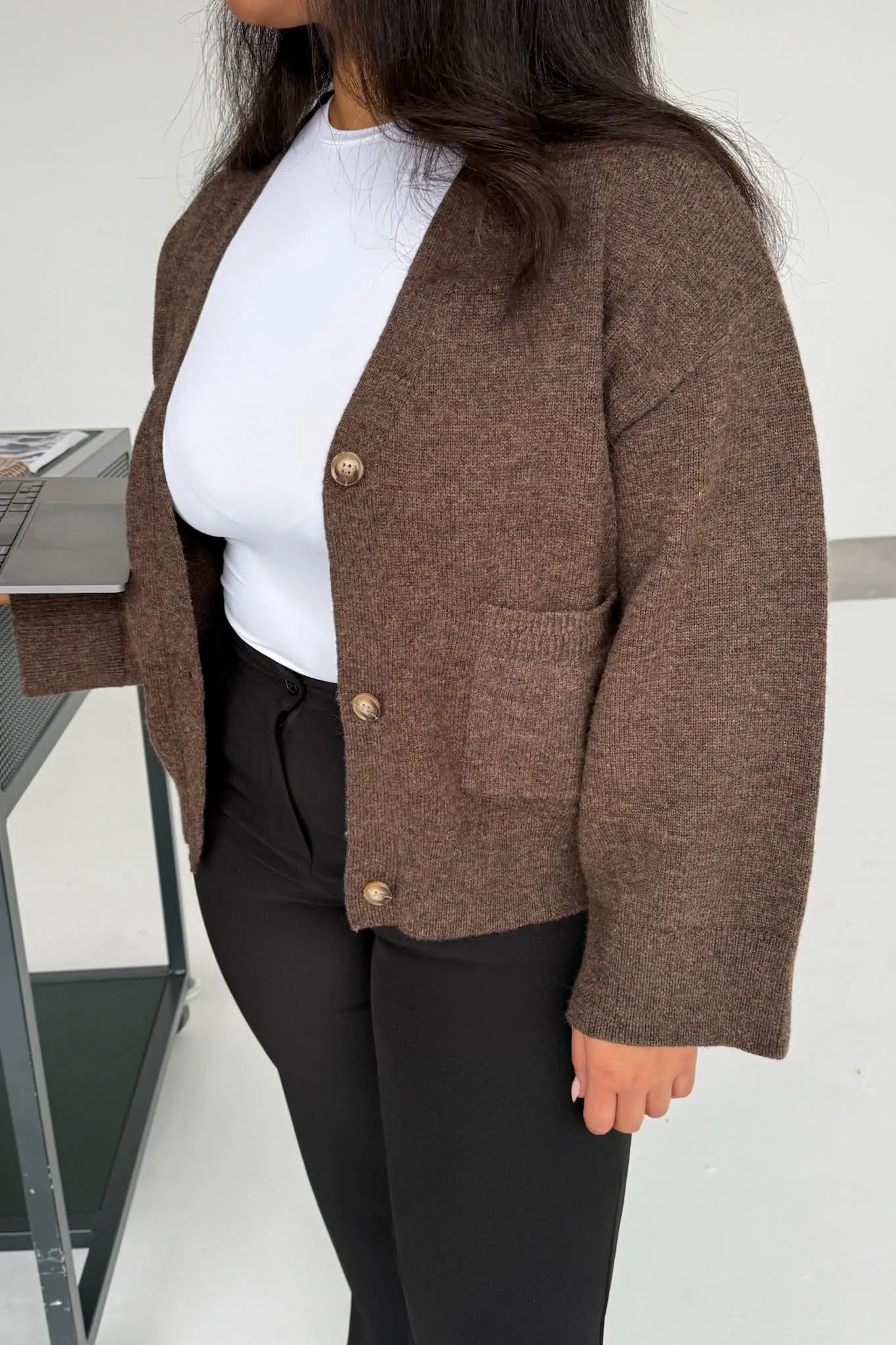 MollyIC Cardigan - Mørkebrun